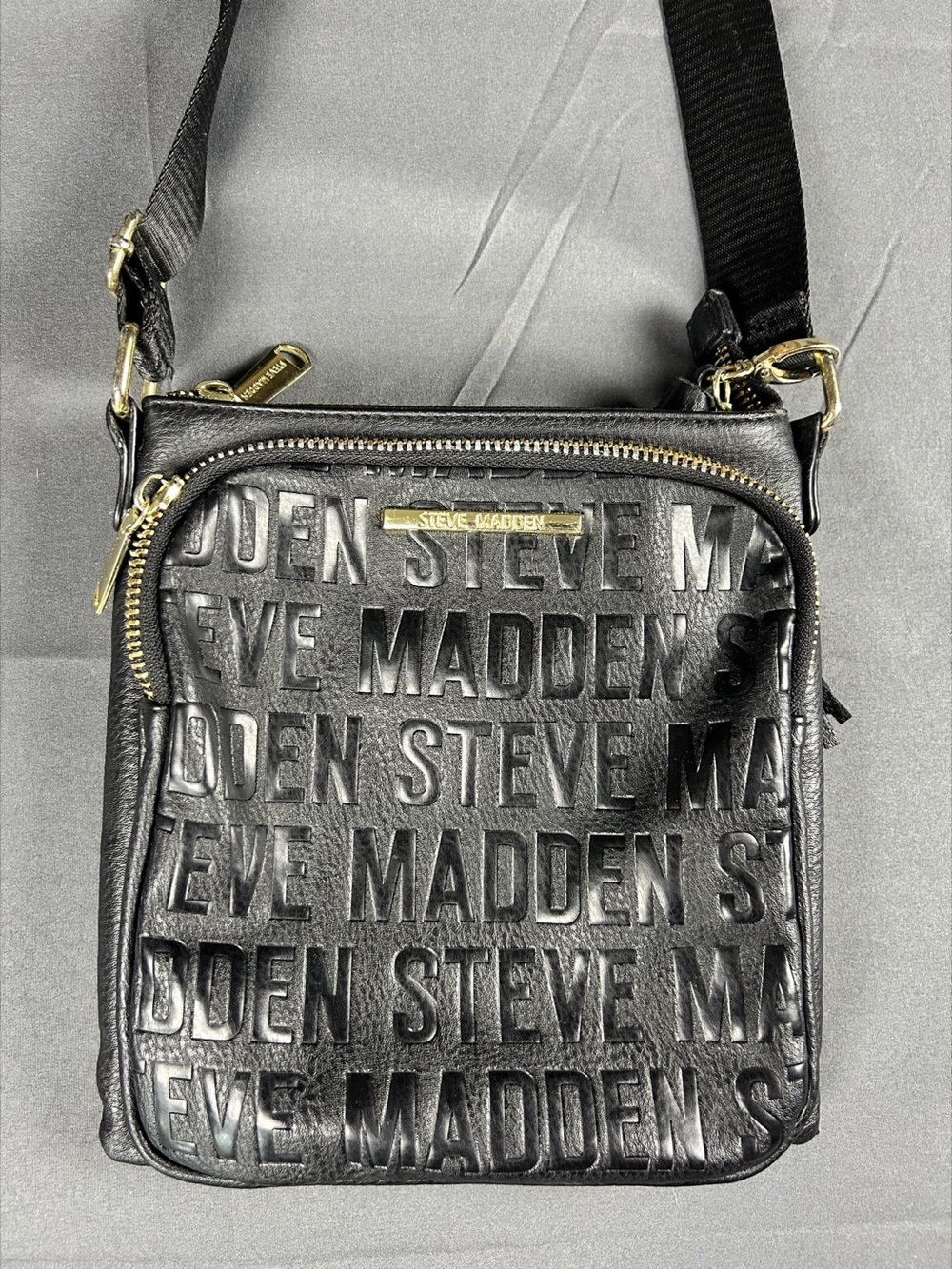 Steve Madden Black Embossed Crossbody Bag